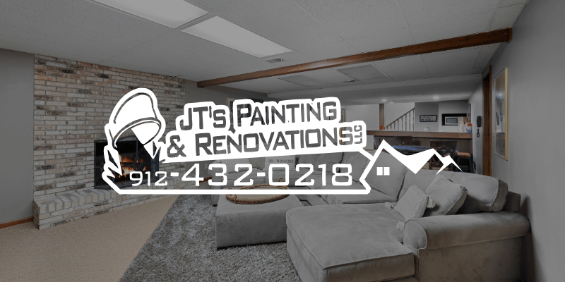 newly refinished basement with moisture resistant paint