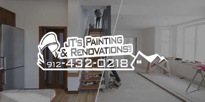 in-progress room painting with a woman holding a child